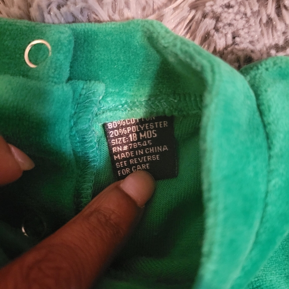 Velour "Santas Helper" One Piece Outfit - Picture 8 of 8